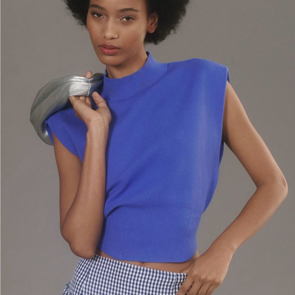 Anthropologie Blue Sleeveless Top